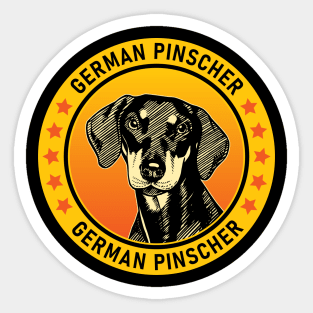 German Pinscher Dog Portrait Sticker